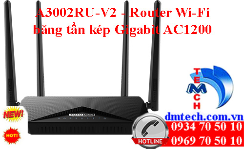 A3002RU-V2 - Router Wi-Fi băng tần kép Gigabit AC1200