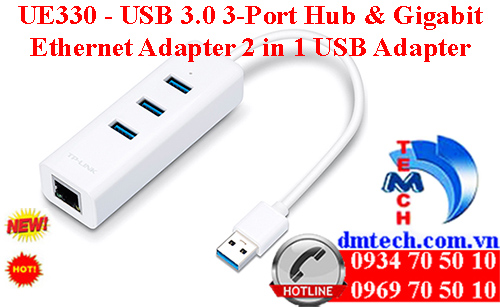 UE330 - USB 3.0 3-Port Hub & Gigabit Ethernet Adapter 2 in 1 USB Adapter